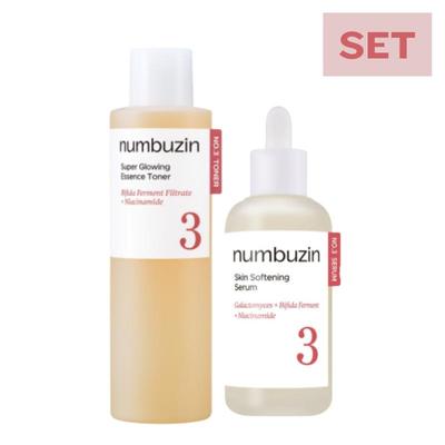 / Set Toner Essenza Super Illuminante N.3 200ml + Siero Ammorbidimento Pelle N.3 30ml / Pelle di Vetro / Prodotto in Corea