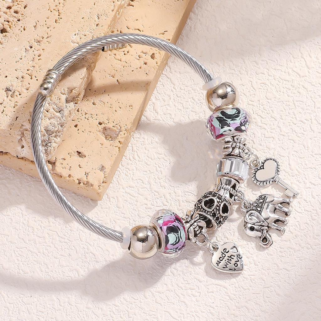 European and American cross-border new sweet and cute elephant multi-color bracelet versatile and exquisite Western style jewelr