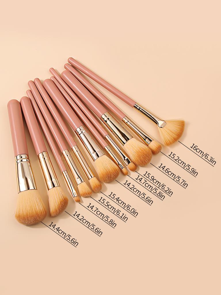 11pcs Makeup Brush Set High Quality Synthetic Bristle Foundation Brush Eyeshadow Brush Loose Powder Brush Contouring Brush