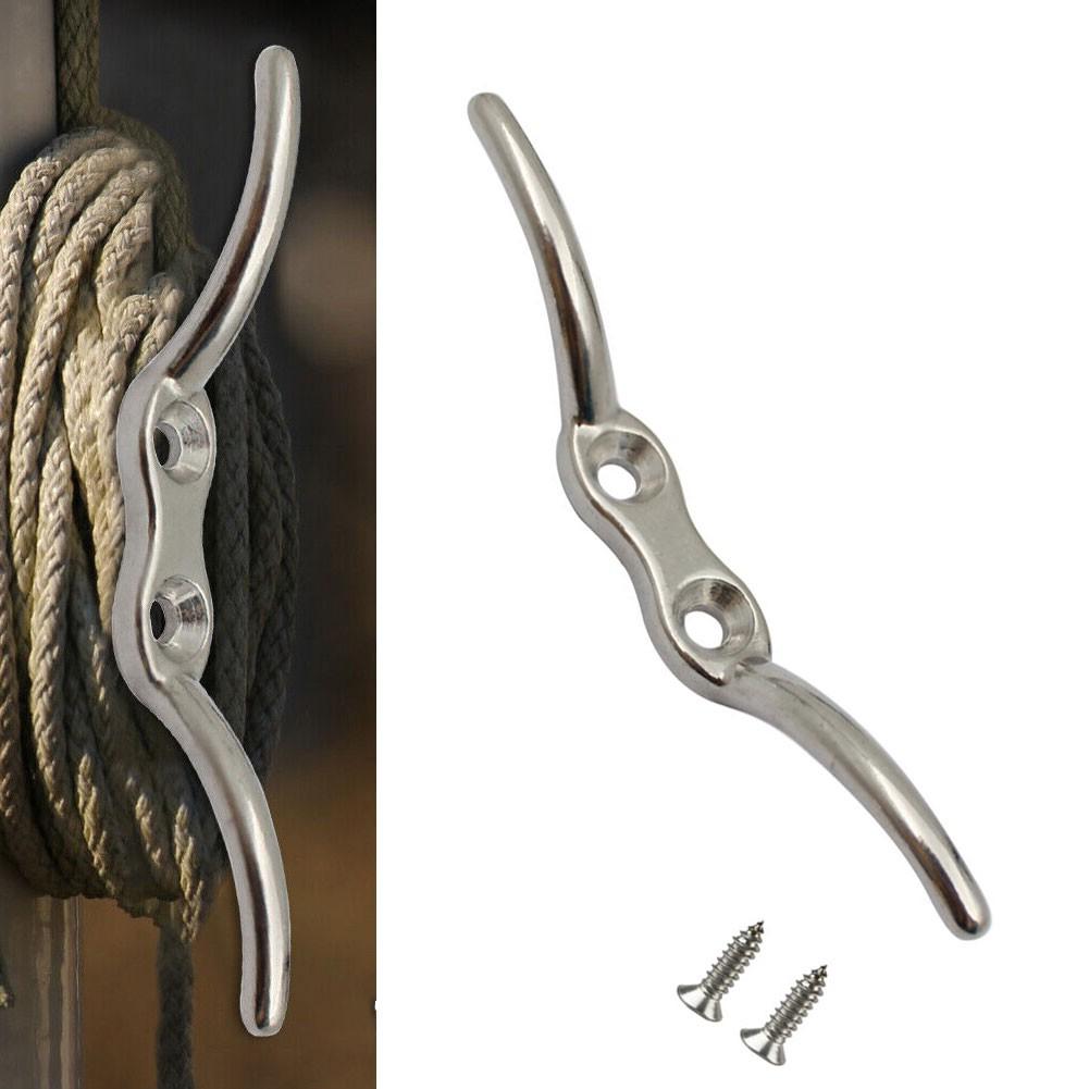 Rust Proof Stainless Steel Rope Cleat Hook for Flag Pole Halyard Boat Yacht