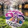 Custom Name Personalized KPop Demon Hunters Print Umbrella, Auto Open Close, 8‑Rib Sturdy Frame, Commute Camping Hiking Use, Birthday Gift