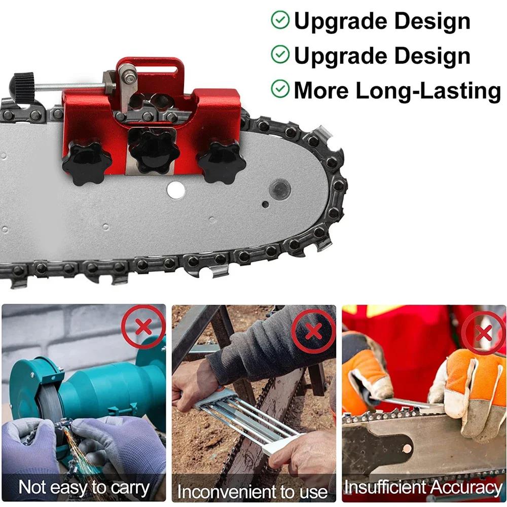 Household Handheld Electric Saw Chain Sharpener Chain Clamp Sharpener Hand Crank Chain Grinder Woodworking Grinding Stone Tool