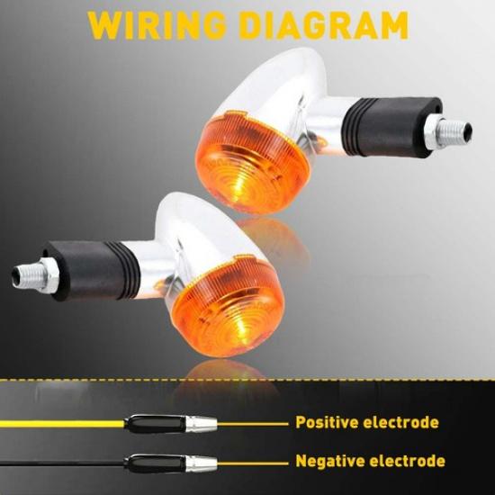 2X Motorcycle Signal Turn Lights Indicators Amber Blinkers Front/Rear For Harley