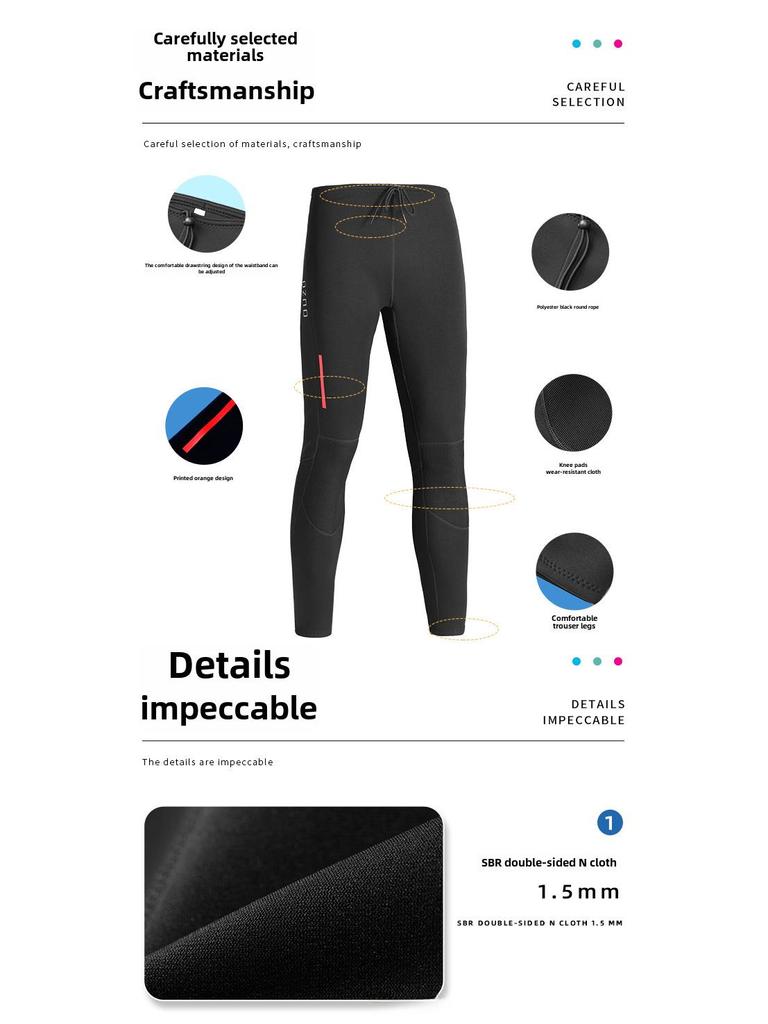 Men's 1.5mm Long Sleeve Diving Suit - Warm, Cold & Sun Protection Surf Wear