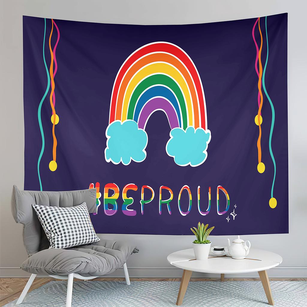 World Pride Day Tapestry Rainbow Flag Tapestry Artistic Tapestry Home Living Room Dorm Bedroom Aesthetics Decoration Tapestries