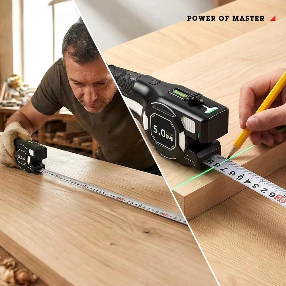 Rechargeable Laser Tape Measure Sturdy Construction Laser Rangefinder  For Builder