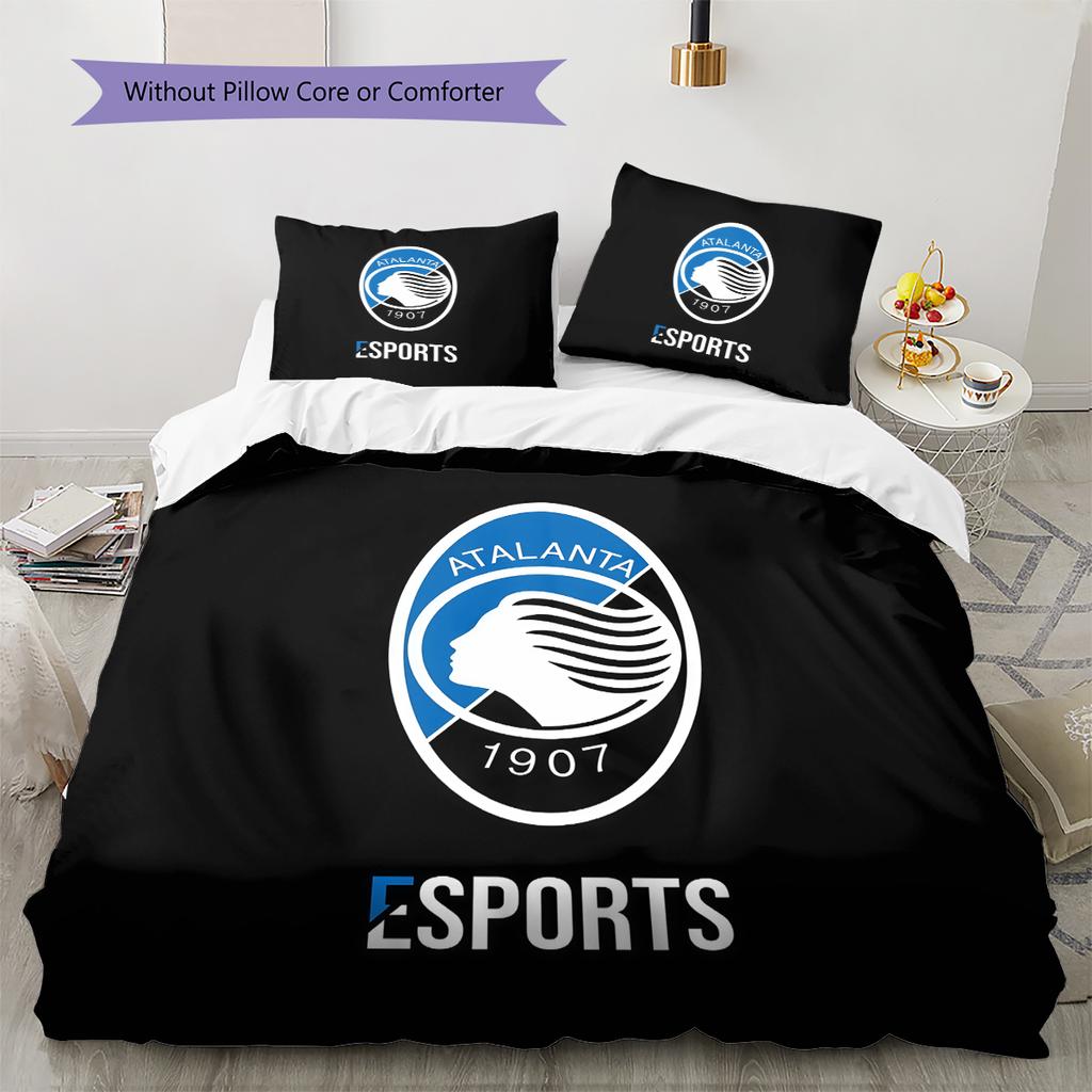 Biancheria da letto con motivo logo Atalanta BC Decorazione per la casa Regalo di compleanno (1 * copripiumino + 2 * federa, senza nucleo)