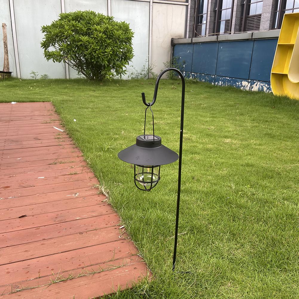Outdoor Retro Solar Lantern Garden Decoration Waterproof Vintage Metal Solar Lights with Tungsten Bulb Patio Hanging Tent Lamp