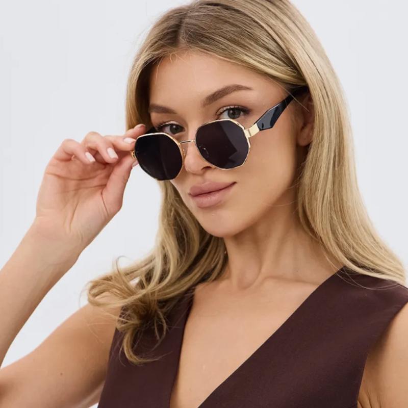 1/3pcs Metal Frame Polygon Sunglasses Men Women Punk Brand Designer Sun Glasses Male Retro Mirror Gradient Steampunk Eyeglasses