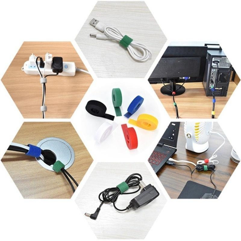 5 Meter/Roll Nylon Cable Ties Power Wire Loop Tape Multifunction Nylon Straps Fastener Reusable