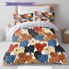 Cartoon Puppy Pattern Bedding,Quilt Set Quilt Cover Pillowcase Home Birthday Gift (1 * duvet cover + 2 * pillowcase, without core)