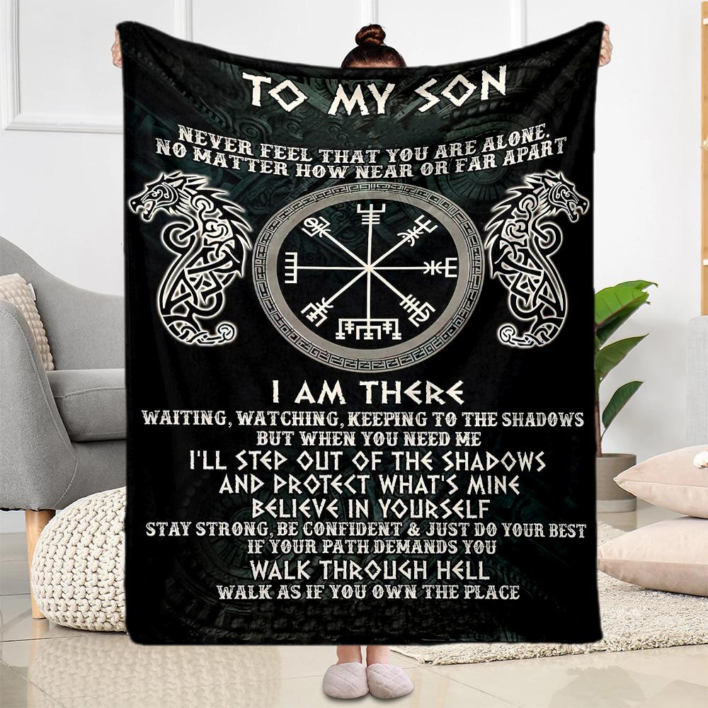 Viking Compass And Wolves Blankets Are Suitable for Living Rooms,making Them an Ideal Choice for Outdoor Travel and Gifts.