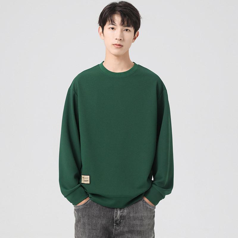 

Мужской универсальный свитер с длинными рукавами и круглым вырезом больших размеров 6XL 7XL 8XL, модный уличный топ на весну и осень, большой размер 7XL зелёный