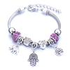 Pulseira em Forma de Coração Liga Design de Elefante Furo Grande Contas de Vidro Transparentes Joia Presente para Mulheres