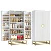 Kitchen Cabinet, 12 Shelves, Doors, 58 x 29 x 119.5 cm, White