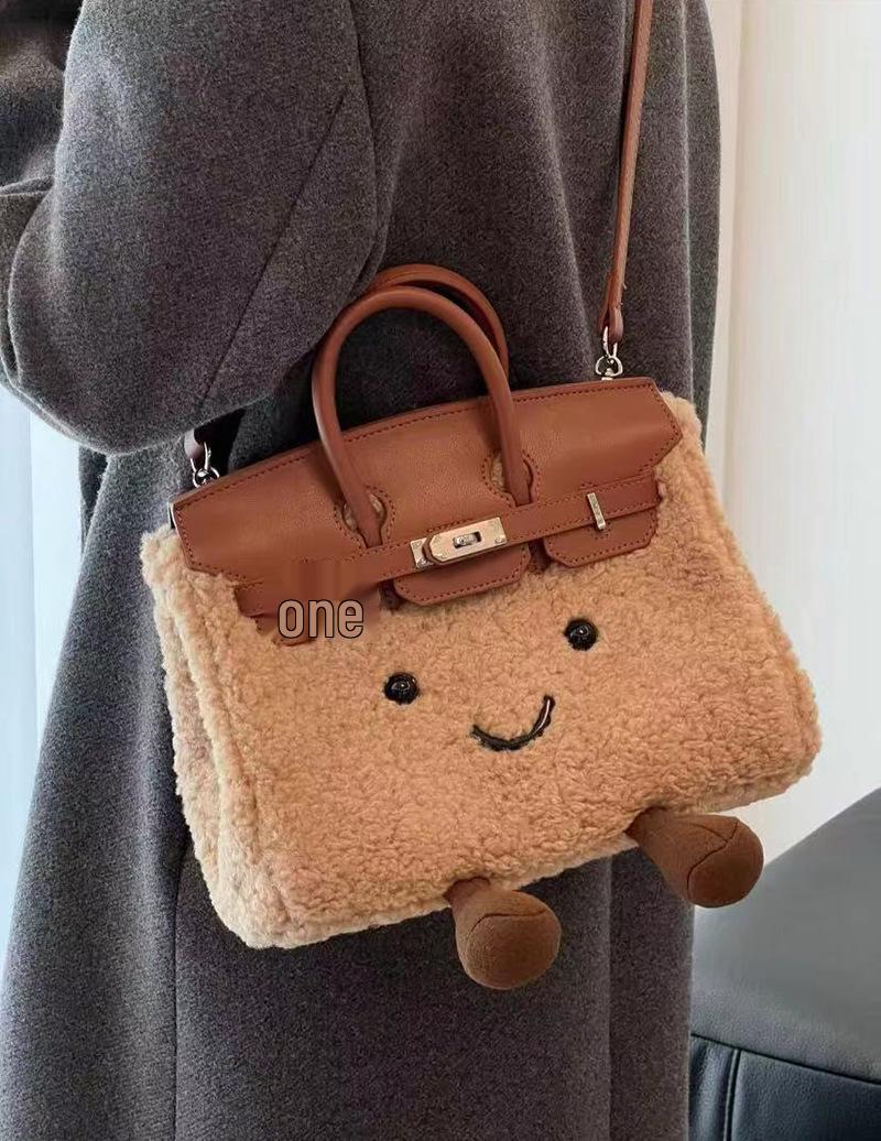 Нишевая сумка-сумка Jollycatlm: Милая плюшевая сумочка-эльф 25x17x14 cm