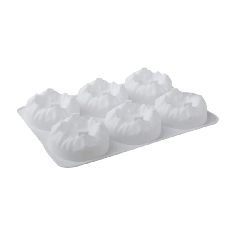 

6 Cavity Silicone Mousse Cake Mold Mountain Shape Flexible Baking Molds for Baking and Dessert Nonstick Bread Making