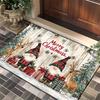 Cartoon Christmas Knit-Style Non-Slip Velvet Floor Mat: Dirt-Resistant Bathroom or Entrance Decor
