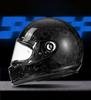 Retro Carbon Fiber Full Face Helmet for Kids - Motorcycle, Cruiser, Scooter