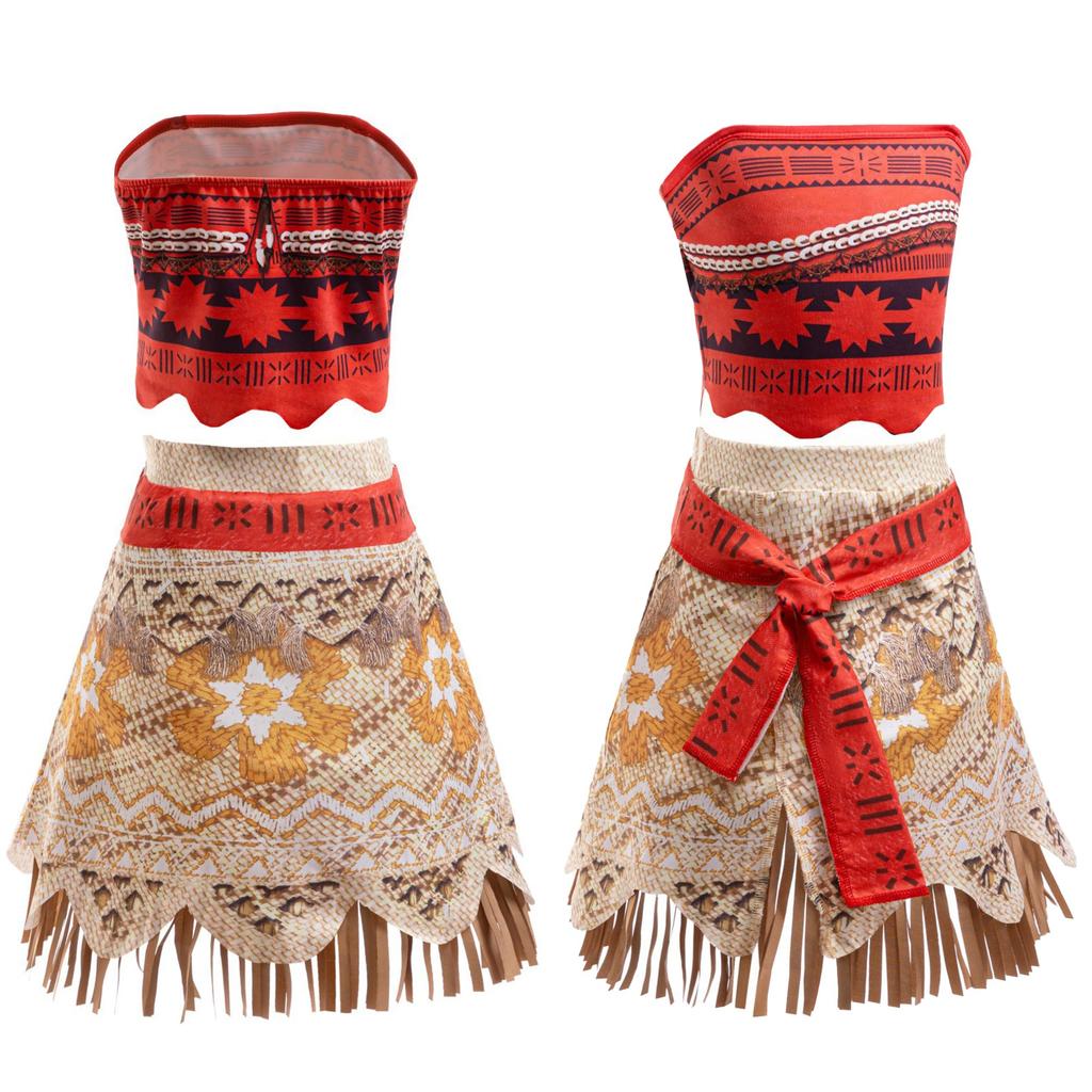 [ChicFlow] Moana Costume Ocean's Legend Cosplay Children's Suit Moana Costume Children's Performance Costume Masquerade Party Halloween Christmas