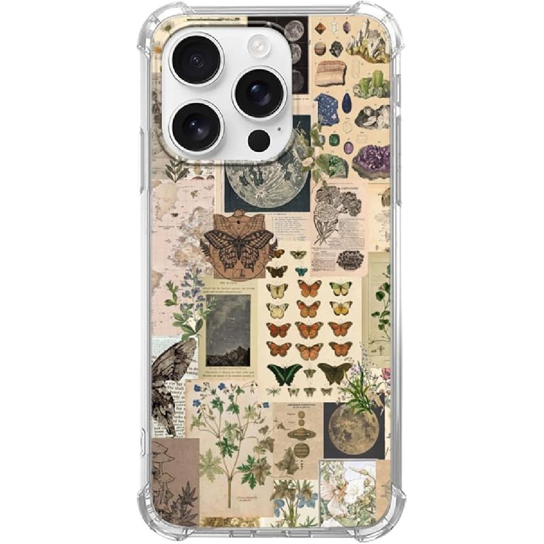 Западный ковбойский пэчворк чехол для телефона, подходит для iPhone 16 Pro Max, Ковбойский Howdy Западное ранчо Богемный юго-западный ретро чехол для телефона подходит для Butterfly Collage