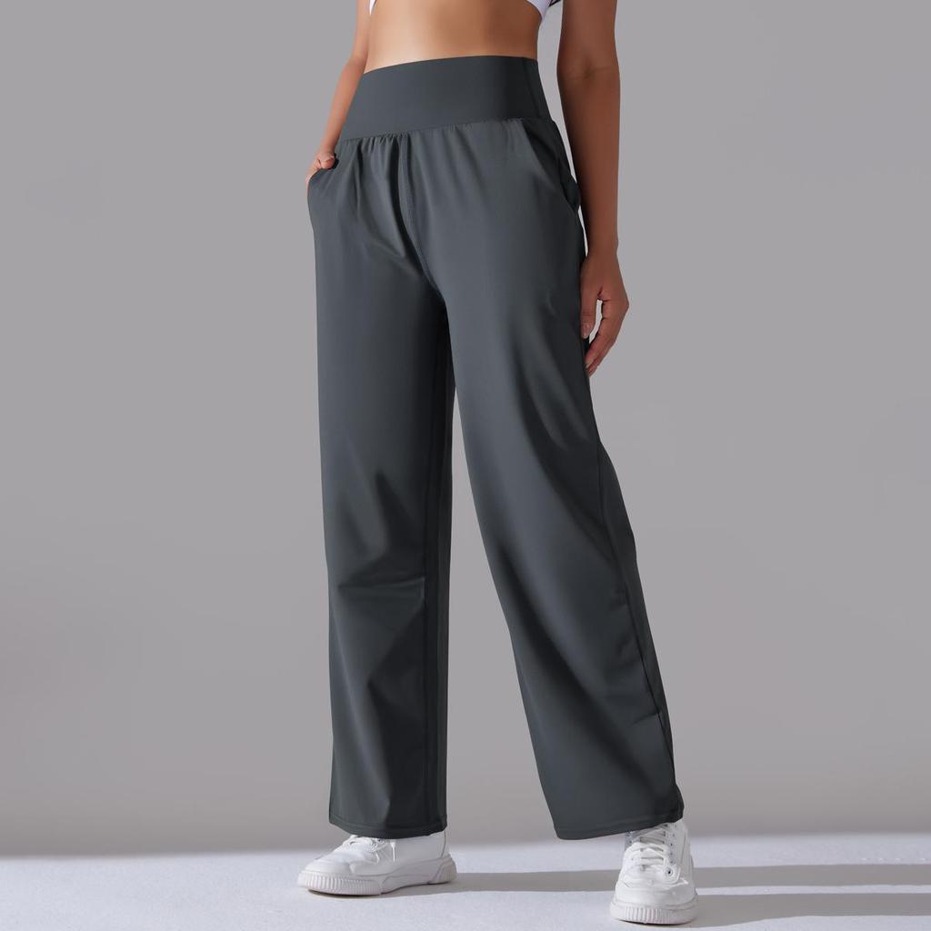 New nude polished high waist yoga sports wide leg pants show high loose casual breathable yoga pants women