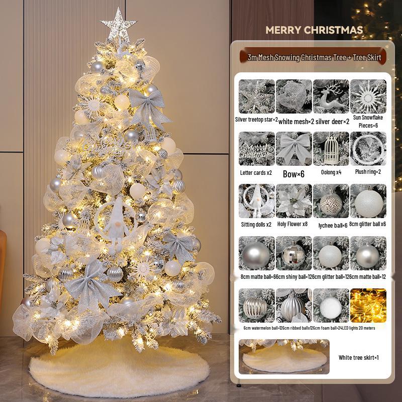 2024 DIY White Christmas Tree Ornaments Set for Home & Living Room Decoration