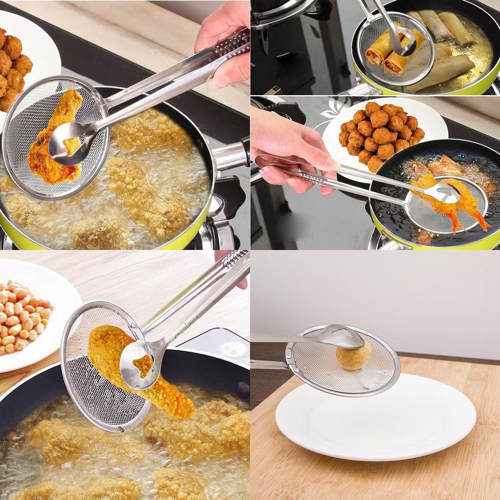 Versatile And Timeless Multi-function Filter Spoon With Clip For Cooking Tasks