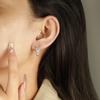 Double C Stud Earrings 925 + Silver Simple Niche Exquisite Personalized Sterling Silver Earrings Female Design Sense