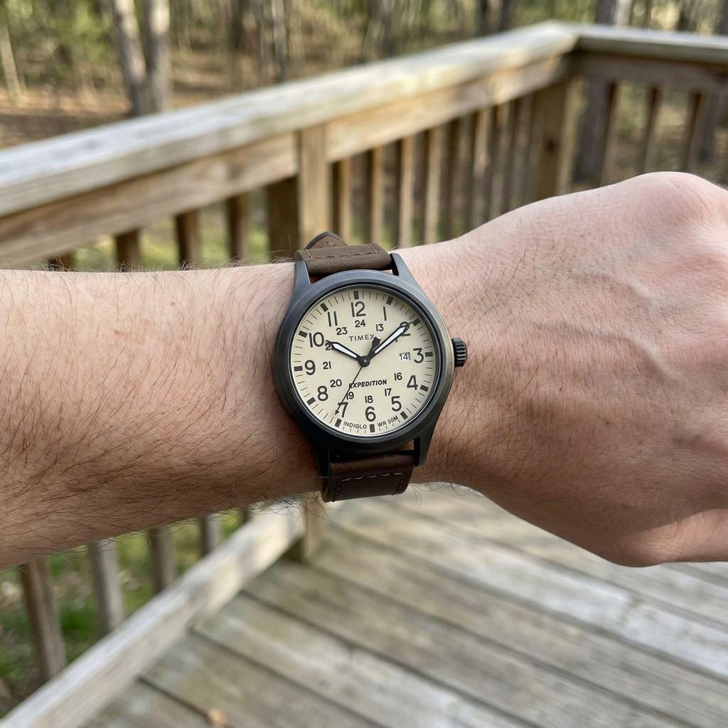 TIMEX Expedition Scout Metal Cream Dial Brown Strap T49963