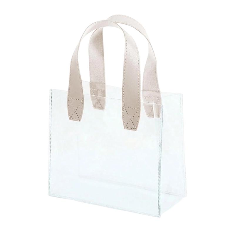 2Pcs Clear Packaging Bags Water Resistant PVC Gift Bag With Top Handle For Birthday Wedding Christmas Party Supplies