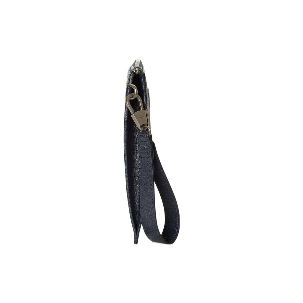Gucci Monogram Logo Interlocking Double G Canvas And Leather Clutch Men clutch Blue Ebony 672953-K9GSN-4075