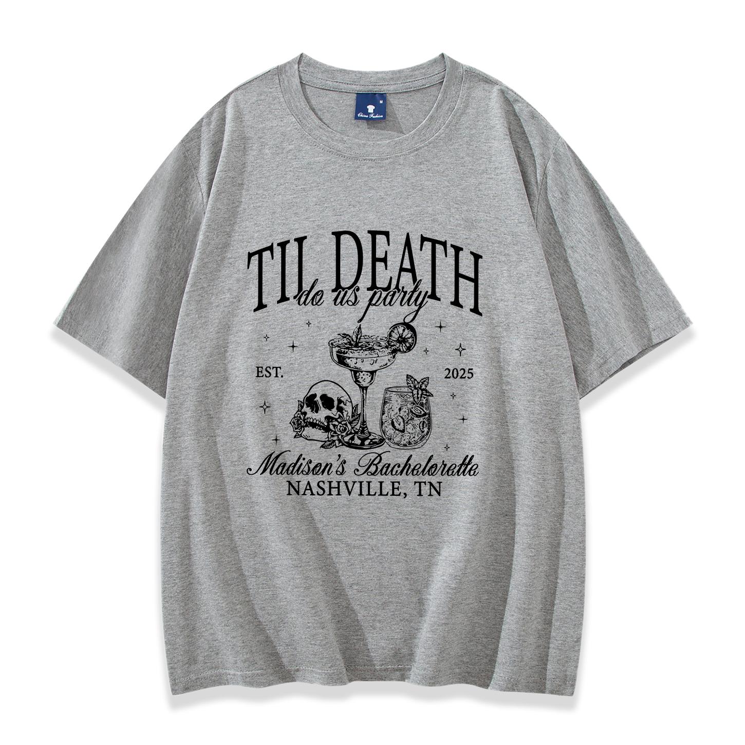 

Til Death Shirt Skeleton Bride Shirt Wedding Date Newlywed Tees Til Death Married Couple Bachelorette Shirts Wedding Day Clothes 4XL