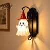 Personalisiertes Einweihungsgeschenk Niedliche Geister-Wandleuchte, Zaubererhut-Lampe, Dekorativer Einzigartiger Halloween-Lampenhalter für Hausflur Eingang Schlafzimmer Dekor