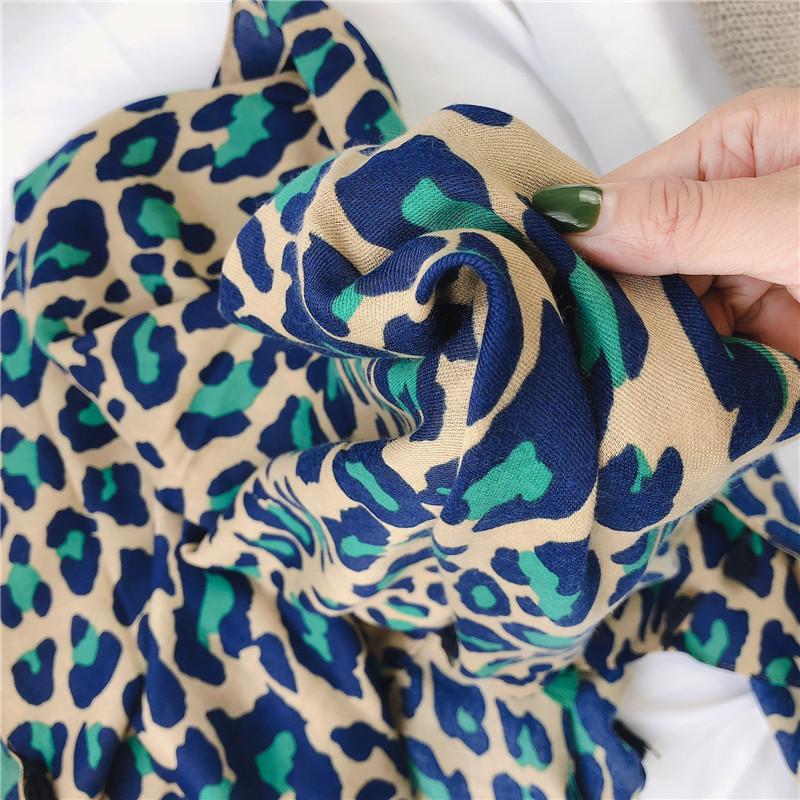 

Новый женский осенний хлопковый вискозный шарф с кисточками, бирюзовый леопардовый в горошек, в испанском стиле, шаль, пашмина, платок, мусульманский хиджаб, шаль 180*100см