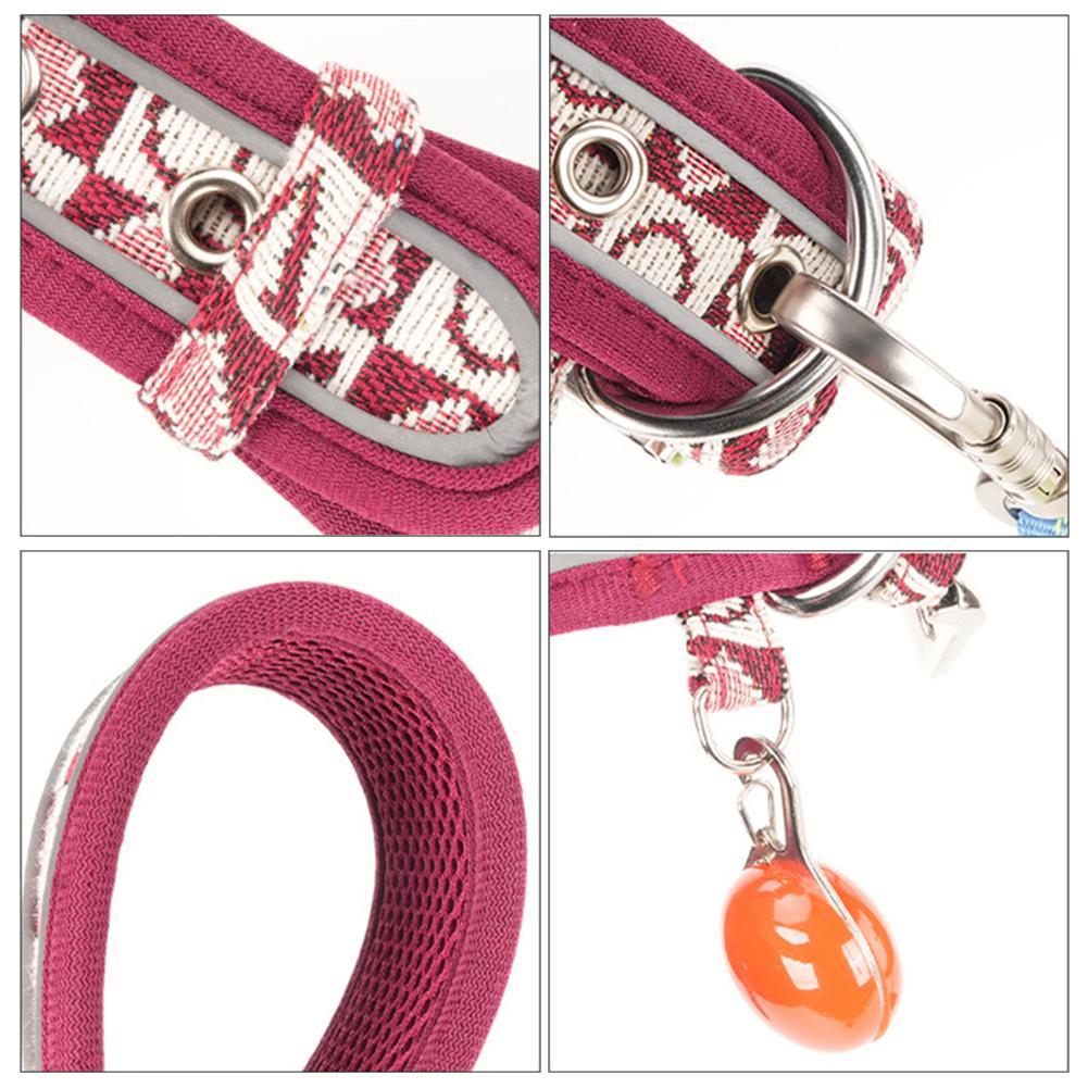 Vintage Retro Reflecterende Hondenhalsband Metalen Gesp Ademend Verstelbaar Buiten Wandelen voor Middelgrote Grote Honden