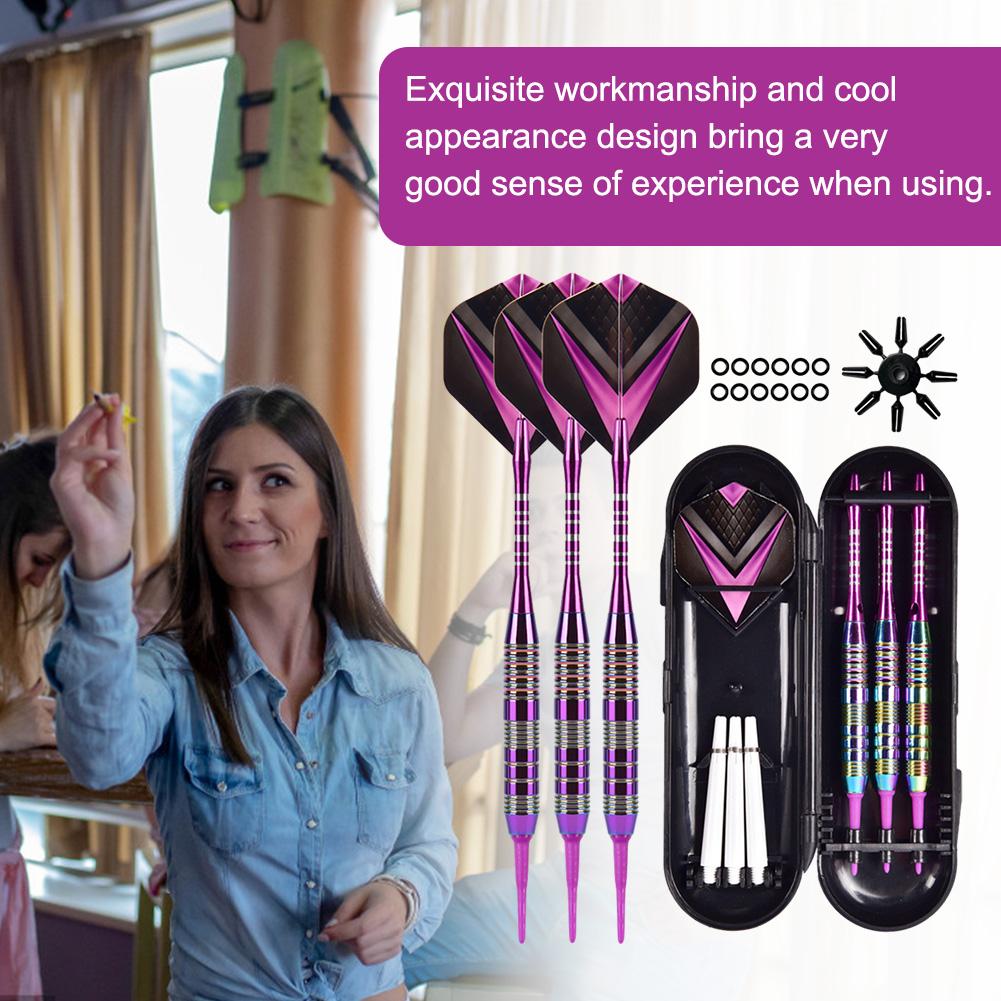 3Pcs Target Throwing Darts Set with Flight Protectors Soft Tip Darts Set Lightweight Darts Set for Dart Board