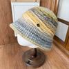 Atmosphere Gradual Change Tie-dye Knitted Basin Hat Women's Autumn and Winter Bucket Hat Diagonal Weaving Texture Daily Warm Hat