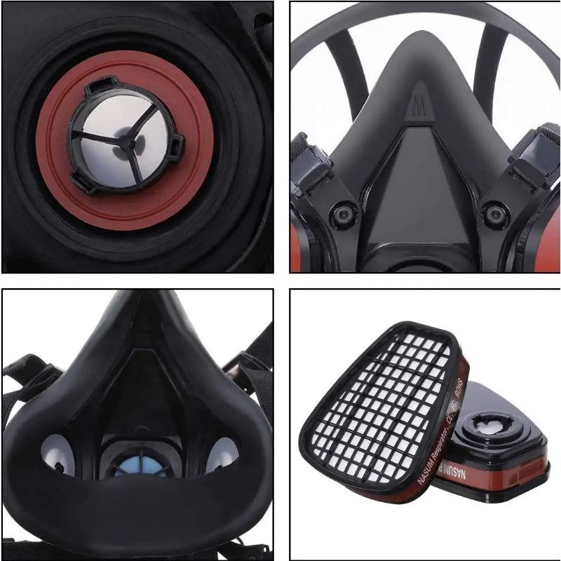 6200 Dust Gas Mask Anti-fog Safety Goggles Black Half Face Gas Respirator Epoxy Resin Painting Spray Polishing Work Safety
