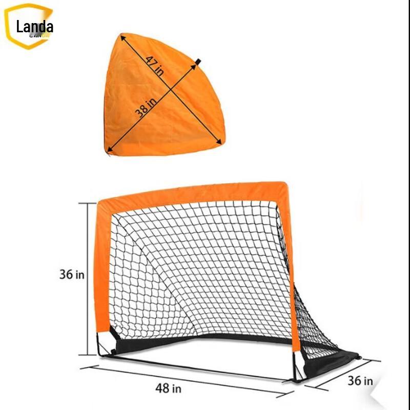 Landar Double Fiberglass Removable Kids Adult Soccer Goal 120x90x90cm