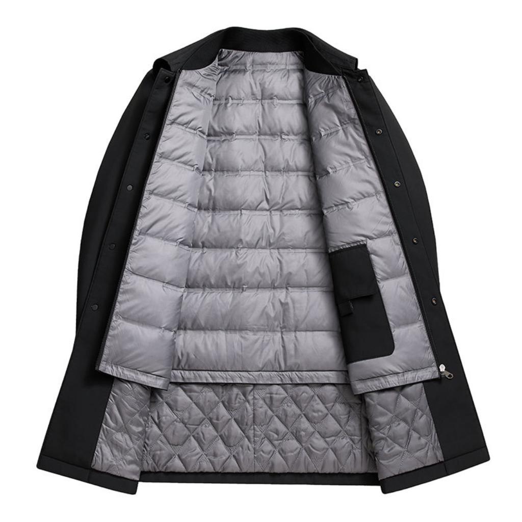 Herren Herbst und Winter warme weiße Entendaunen lange Daunenjacke herausnehmbare Innenweste Daunenmantel Papas Kleidung
