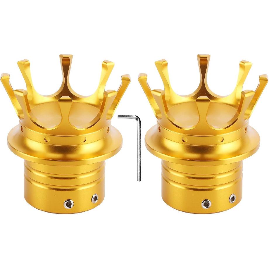 Front Axle Cap, Axle Nut Covers, Crown Styling CNC Aluminum Alloy Prevent Leakage Standardized Designed Axle Nut Covers for Motorbike золотой