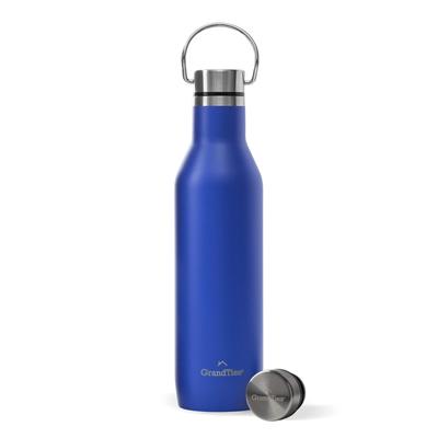 GRANDTIES Traveler Bottle, 620ml, Available In 6 Colors (Periwinkle), with Two Lids, Double-Layer Vacuum Insulated Stainless Steel Bottle, Keeps