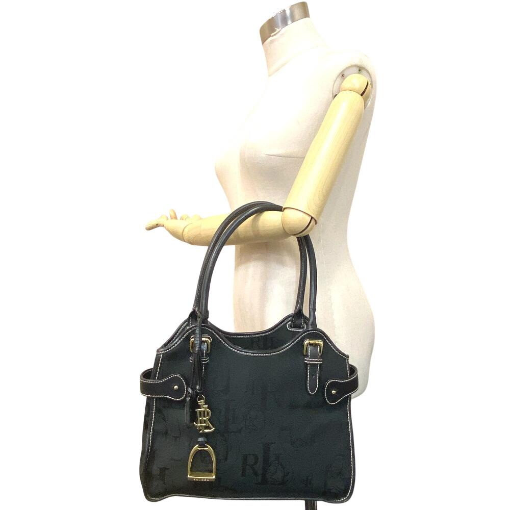 RALPH LAUREN canvas Handbag black canvas Women Used