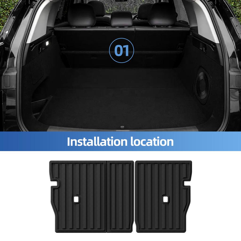 LUCKEASY for Leapmotor C10 2024-2027 TPE Car All-Weather Floor Mats Cargo Liner Trunk Backrest Pad Accessories Black