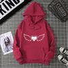 Unisex Wings Heart Print Hoodie Sweatshirt Couple Style Sleeve Long Lasting Fashionable Top Women's Men's Clothing