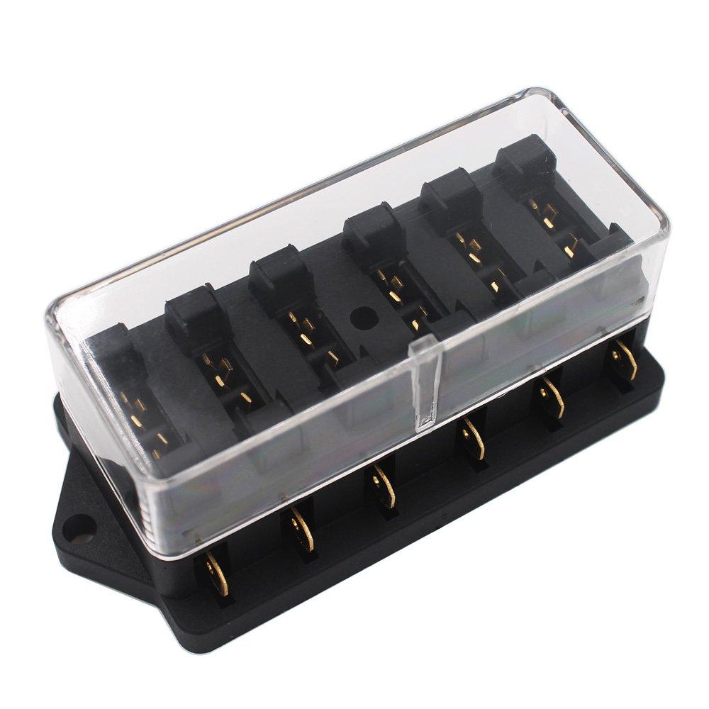 KILIGEN Universal Car Truck Vehicle 6 Way Line Car Medium Fuse Box Block