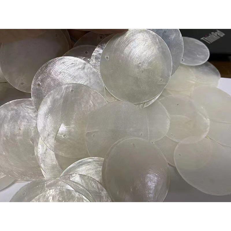 Natural Mica Seashell Wind Chime: Mother-of-Pearl Decorative Lighting Fixture with Mirror Shell and Wedding Accessories – Free Shipping.