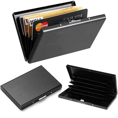 Anti-Scan ANTI RFID Blocking 6 Cards Holder Aluminum Metal ID Bank Credit Card Holder Slim Wallet Case Business Card Protection Holder