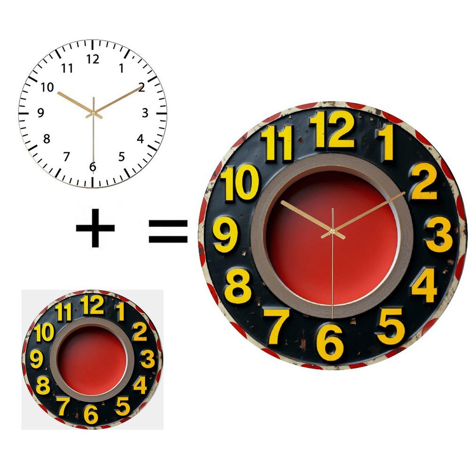 30x30cm Round Glass Wall Clock Packed with Care to Ensure Safe Transit (White,12 in(30.48cm))